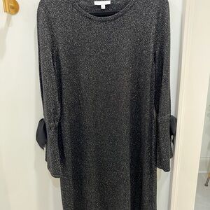 Talbots Black Sparkle Long Sleeve Dress